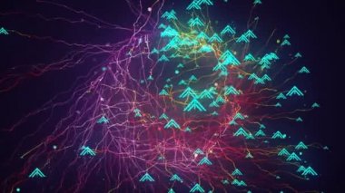 Yaratıcı soyut parçacıkların uzayı animasyonu. Satır arkaplanı, başlıklı ekranlar için Vj döngü hareketi grafiği, vj haritalama, performans, sunum, TV programı, konserler ve başlıklar. DJ disko partisi festivali.