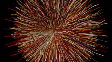 Yaratıcı soyut parçacıkların uzayı animasyonu. Satır arkaplanı, başlıklı ekranlar için Vj döngü hareketi grafiği, vj haritalama, performans, sunum, TV programı, konserler ve başlıklar. DJ disko partisi festivali.