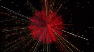 Yaratıcı soyut parçacıkların uzayı animasyonu. Satır arkaplanı, başlıklı ekranlar için Vj döngü hareketi grafiği, vj haritalama, performans, sunum, TV programı, konserler ve başlıklar. DJ disko partisi festivali.