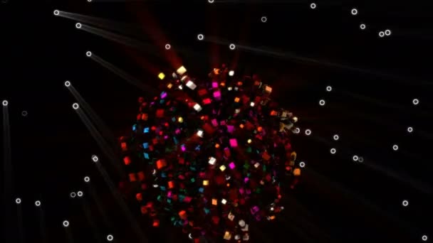 Animatie Van Creatieve Abstracte Deeltjesruimte Lijnen Achtergrond Loop Motion Graphic — Stockvideo