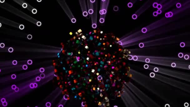Animație Spațiu Particule Abstracte Creative Linii Fundal Grafică Mișcare Buclă — Videoclip de stoc