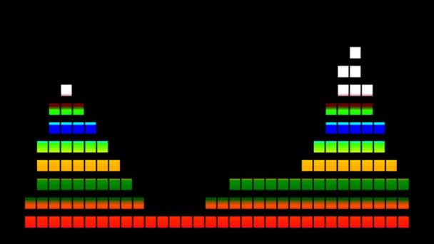 Бары Audio Equalizer Создают Звуковые Волны Анимированные Диско Графическим Фоном — стоковое видео