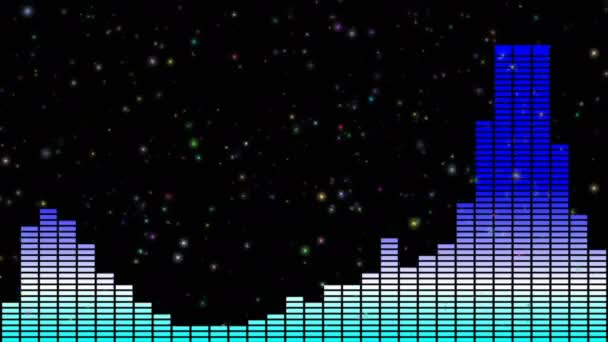 Бары Audio Equalizer Создают Звуковые Волны Анимированные Диско Графическим Фоном — стоковое видео
