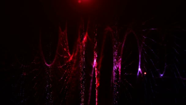Vorm Deeltjes Scherptediepte Abstracte Melkweg Ruimte Nevel Achtergrond Zwaaiende Lichtstralen — Stockvideo