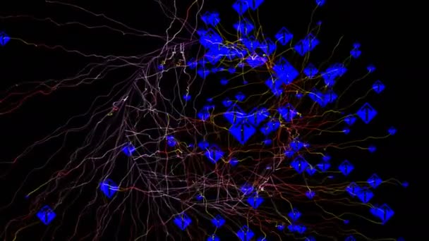 創造的な抽象的な粒子空間のアニメーション Vjループモーショングラフィックリードスクリーン Vjマッピング パフォーマンス プレゼンテーション テレビ番組 コンサートやタイトルのためのライン Djディスコパーティーフェスティバル — ストック動画