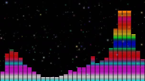 Audio Equalizer Bars Design Sound Waves Animated Disco Graphic Motion — Stock Video