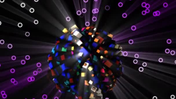 Animation Creative Abstract Particles Space Lines Background Loop Motion Graphic — Stock Video
