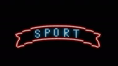 Spor Metni İşareti Kusursuz Döngü animasyon ampulleri LED pikseller, yanıp sönen ışıklar reklam pankartı. Hafif Metin. Dijital Ekran. Portföyümde daha fazla TEXTS mevcut. 