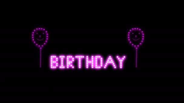 Anniversaire Texte Signe Boucle Sans Couture Ampoules Animation Led Pixels — Video