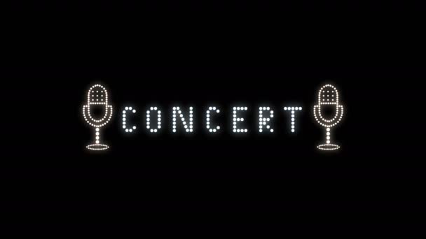 Konser Metni Şaretli Kusursuz Döngü Animasyon Ampulleri Led Pikseller Yanıp — Stok video