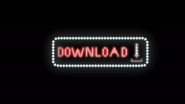 Завантажити Текстовий Знак Безшовні Петлі Анімації Лампочки Світлодіодні Пікселі Спалахи — стокове відео