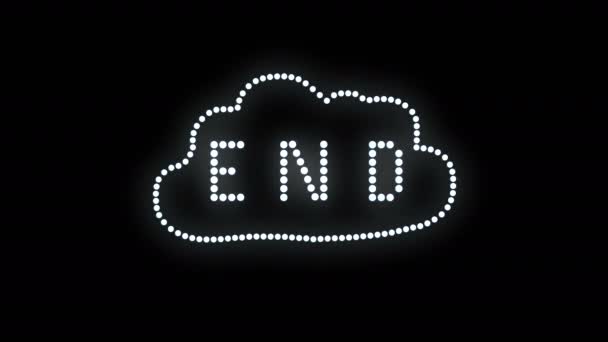 End Text Sign Bezešvé Animace Žárovky Led Pixely Blikání Světel — Stock video