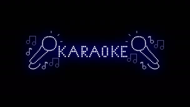 Karaoke Znak Tekstowy Bezszwowe Żarówki Animacyjne Pętli Led Pikseli Migające — Wideo stockowe