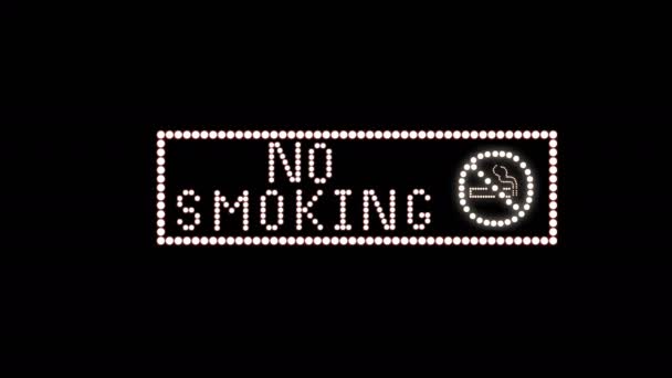 Smoking Text Sign Seamless Loop Animation Bulbs Led Pixels Light — Stock Video