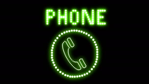 Phone Text Sign Seamless Loop Animation Bulbs Led Pixels Light — 비디오