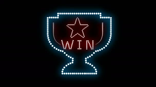 Win Text Sign Seamless Loop Animation Bulbs Led Pixels Light — 비디오