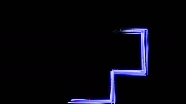 Neon Colorful Lines Design Shape Form Overlay Your Projects More — Stock Video