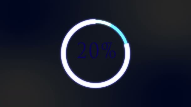 デジタル技術などのためのダウンロード アップロード 読み込みプロセス プロセス プロセント ハイテクインフォグラフィック要素 プロジェクト — ストック動画