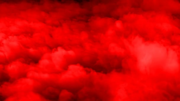 Abstract Blood Red Clouds Black Dark Background Overlay — Stock Video