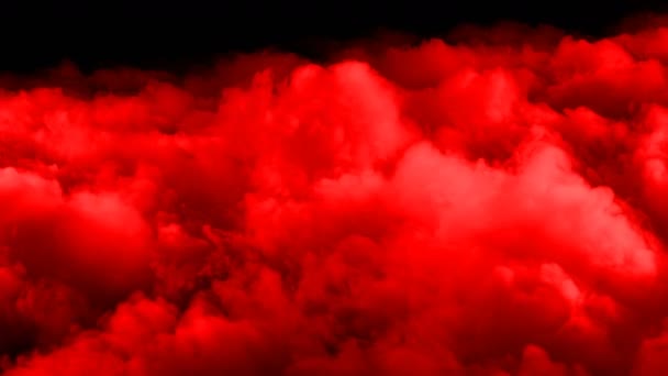 Sangre Abstracta Nubes Rojas Sobre Fondo Negro Oscuro Superposición — Vídeos de Stock