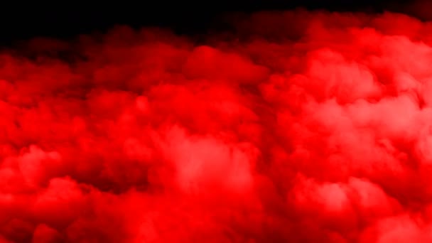Siyah Arkaplanda Soyut Kan Kırmızı Bulutları — Stok video