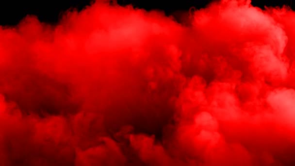 Abstrakte Blutrote Wolken Auf Schwarzem Dunklem Hintergrund — Stockvideo