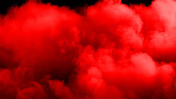 Abstract Blood Red Clouds Black Dark Background Overlay — Stock Video