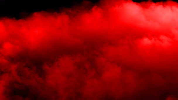 Sangre Abstracta Nubes Rojas Sobre Fondo Negro Oscuro Superposición — Vídeos de Stock