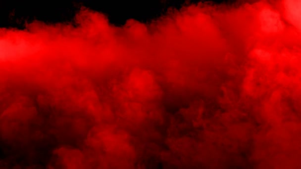 Abstrait Sang Rouge Nuages Sur Noir Sombre Fond Superposition — Video