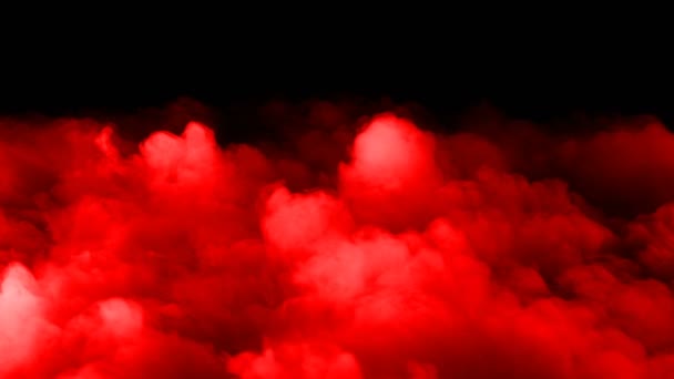 Fumée Glace Sèche Réaliste Nuages Sang Rouge Superposition Brouillard Pour — Video