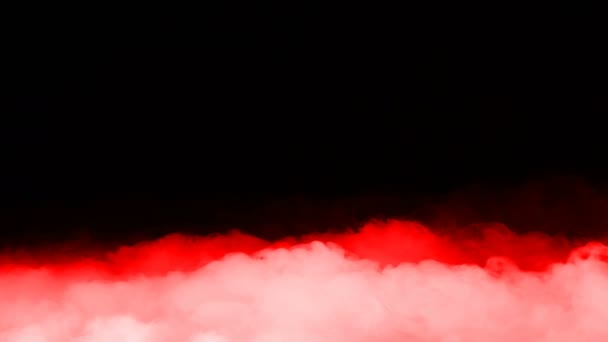 Humo Hielo Seco Realista Nubes Sangre Roja Niebla Overlay Para — Vídeo de stock