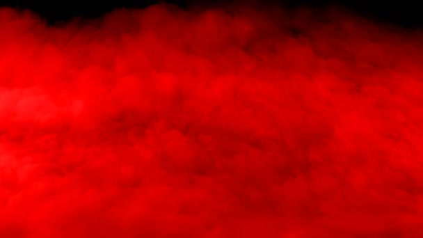 4K Red Armageddon Epic Blood Scène cinématographique Fantaisie approchant de la caméra puissance énergie apocalypse nuages massifs vague de fumée sur fond noir. (slow motion-150fps) Filmé avec caméra rouge .