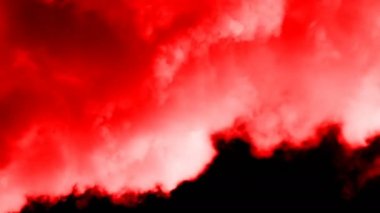 4K Red Armageddon Epic Blood Cinematic Scene Fantasy approaching to camera power energy apocalypse massive clouds smoke wave on black background. (slow motion-150fps) Shooted with red camera.