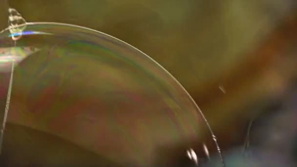 Foam Bubbles Popping Slow Motion Macro Soap Foam Bubbles Rainbow — Stock Video