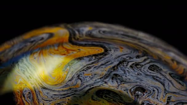 Bańka Mydlana Makro Kolory Tęczy Tworzenia Kolorowe Piankowe Bańki Mydlane — Wideo stockowe