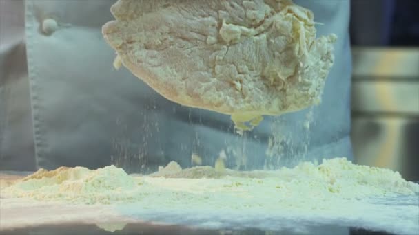 Chef Dips Chicken Meat Una Batırılmış Tavuk Fileto Yemek Pişirme — Stok video