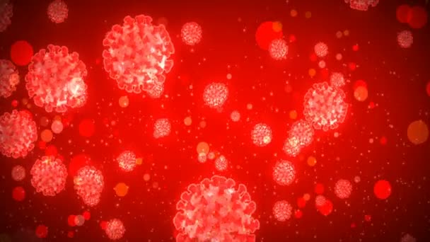 Інфікований Вірус Коронавірусу Covid 2019 Року Крові Медична Реалістична Модель — стокове відео
