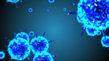 Coronavirus Covid-19 virüsü 2019-ncov pnömoni virüsünün kan örneğidir. Tıbbi Virüs gerçekçi modelleri. Coronavirus duvar kağıdı. Mikroorganizmalar, Patojen bakterileri. Renkli parçacıklar koronavirüs çizimi.