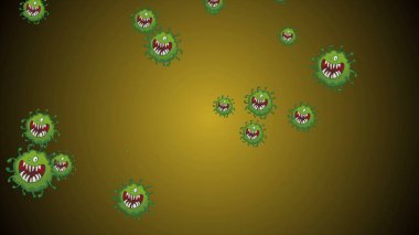 Coronavirus Covid-19 virüsü 2019-ncov pnömoni virüsünün kan örneğidir. Tıbbi Virüs gerçekçi modelleri. Coronavirus duvar kağıdı. Mikroorganizmalar, Patojen bakterileri. Renkli parçacıklar koronavirüs çizimi.