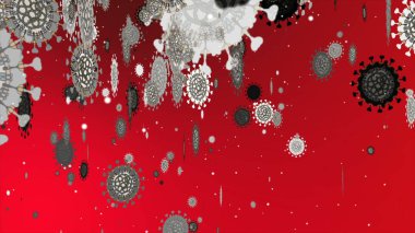 Coronavirus Covid-19 virüsü 2019-ncov pnömoni virüsünün kan örneğidir. Tıbbi Virüs gerçekçi modelleri. Coronavirus duvar kağıdı. Mikroorganizmalar, Patojenler bakterisi.