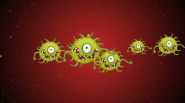 Coronavirus Covid-19 virüsü 2019-ncov pnömoni virüsünün kan örneğidir. Tıbbi Virüs gerçekçi modelleri. Coronavirus duvar kağıdı. Mikroorganizmalar, Patojenler bakterisi.