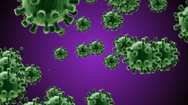 Coronavirus Covid-19 virüsü 2019-ncov pnömoni virüsünün kan örneğidir. Tıbbi Virüs gerçekçi modelleri. Coronavirus duvar kağıdı. Mikroorganizmalar, Patojenler bakterisi.