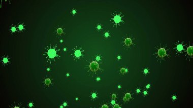 Coronavirus Covid-19 enfekte virüs 2019-ncov pnömoni kanında. Tıbbi Virüs gerçekçi bir model. Coronavirus duvar kağıdı. Mikroorganizmalar, Patojen bakterileri. Parçacıklar.