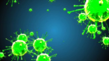 Coronavirus Covid-19 enfekte virüs 2019-ncov pnömoni kanında. Tıbbi Virüs gerçekçi bir model. Coronavirus duvar kağıdı. Mikroorganizmalar, Patojen bakterileri. Parçacıklar.