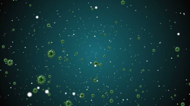 Coronavirus Covid-19 enfekte virüs 2019-ncov pnömoni kanında. Tıbbi Virüs gerçekçi bir model. Coronavirus duvar kağıdı. Mikroorganizmalar, Patojen bakterileri. Parçacıklar.