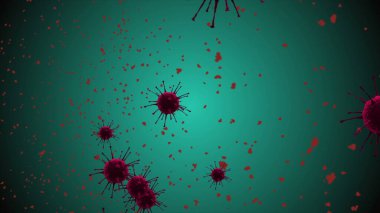 Coronavirus Covid-19 enfekte virüs 2019-ncov pnömoni kanında. Tıbbi Virüs gerçekçi bir model. Coronavirus duvar kağıdı. Mikroorganizmalar, Patojen bakterileri. Parçacıklar.