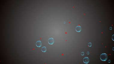 Coronavirus, Covid-19 Aşıları. Coronavirus aşısı çizimi. Dezenfeksiyon kabarcıkları jel.