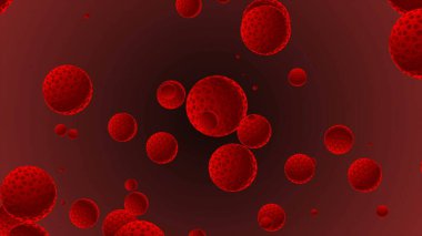 Coronavirus Covid-19 virüsü 2019-ncov pnömoni virüsünün kan örneğidir. Tıbbi Virüs gerçekçi modelleri. Coronavirus duvar kağıdı. Mikroorganizmalar, Patojenler bakterisi.