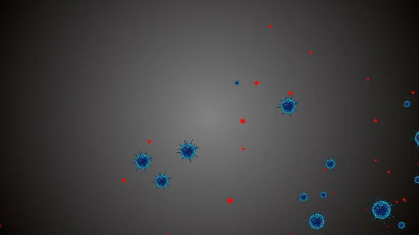 Coronavirus Covid 19例感染病毒2019 Ncov肺炎病例 医学病毒现实模型 Coronavirus壁纸 微生物 病原体细菌 色彩斑斓的粒子 — 图库照片