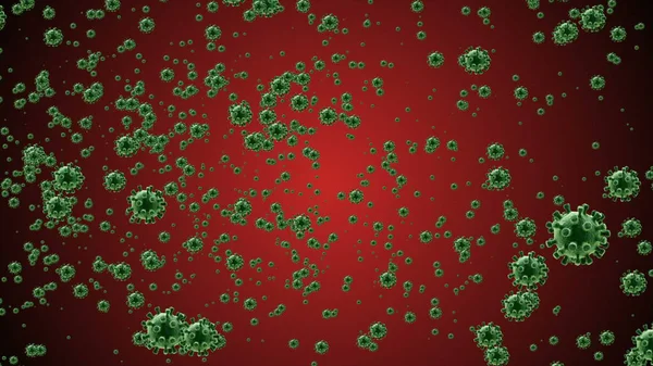 Coronavirus Covid Illusztrációja Fertőzött Vírus 2019 Ncov Tüdőgyulladás Vérben Orvosi — Stock Fotó